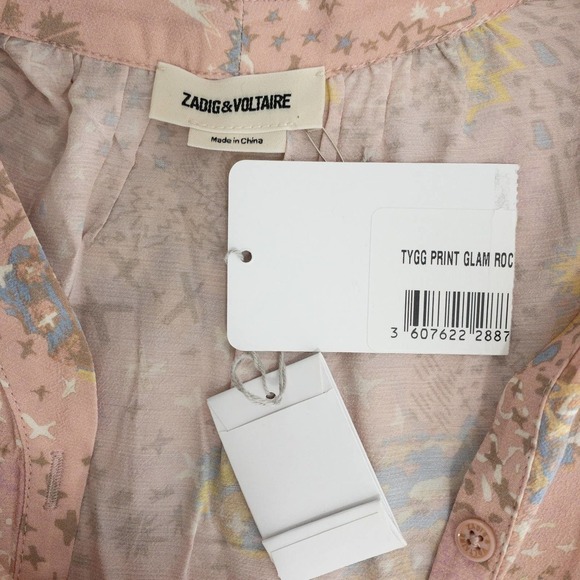Zadig & Voltaire | Tygg Print Glam Long Sleeve Blouse | Sz M - Picture 5 of 9
